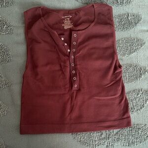 Free People Leo henley tank large chocolate brown